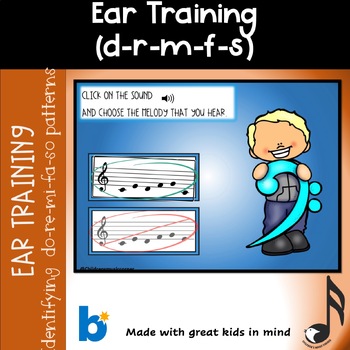 Preview of Music  Ear training Do-Re-Mi-Fa-So  Digital  Task Cards in Boom Cards™