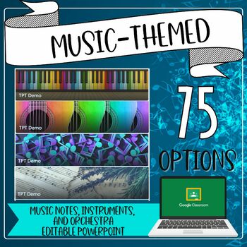 Preview of Music Editable Google Classroom Banners