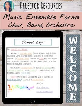 Preview of Music Ensemble Binder | Welcome Letter, Forms, & Schedules (Choir, Band, Orch)