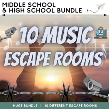 Preview of Music Escape Room Collection (Rap | Western | Dance | Jazz | Modern..) 10 Topics
