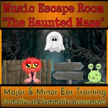 Preview of Music Escape Room: The Haunted Maze (Major & Minor Ear Training)