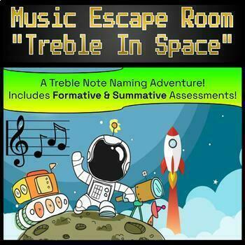 Preview of Music Escape Room: Treble in Space (Treble Note Naming)