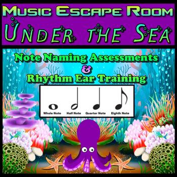 Preview of Music Escape Room: Under the Sea (Rhythm, Note Values)
