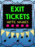 Music Exit Tickets on Note Names for Formative Assessment 