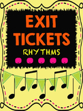 Music Exit Tickets on Rhythms for Formative Assessment w/ 