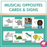 Musical Opposites Assessment Cards and Posters for Primary Grades