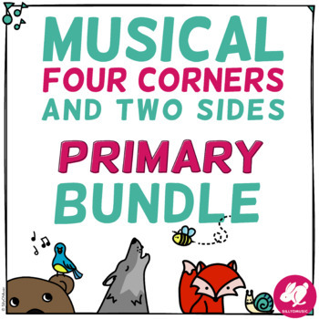Preview of Music Four Corners Primary Game Bundle: Musical Opposites + 4 Voices