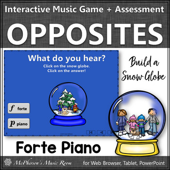 Preview of Music Dynamics Forte & Piano + Assessment Interactive Music Game {Snow Globe}
