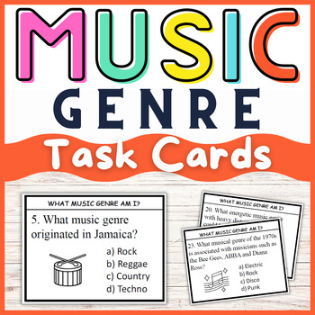Preview of Music Genre Task Cards Activity | Music Genre Activity Scoot Game