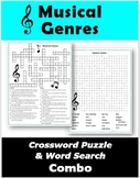 Music Genres Crossword Puzzle & Word Search Combo