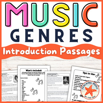 Preview of Music Genres Introduction Guided Reading Passages | Music Genre Lesson Activity