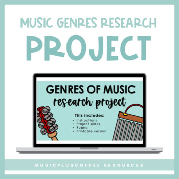 Preview of Genres of Music Research Project for Google Slides™ | Distance Learning