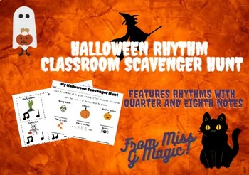 Preview of Music Halloween Rhythm Scavenger Hunt!