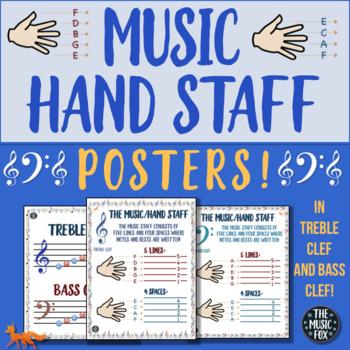 Preview of Music/Hand Staff Posters! Instant Assessment Tool & Graphic Organizer