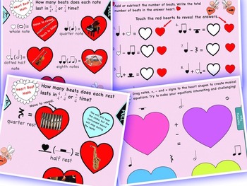 Preview of Music: Heart Beat Music Math Notebook/Interactive Whiteboard