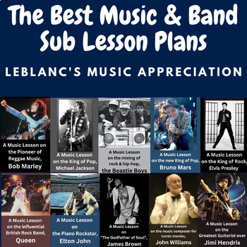 Preview of Music History Curriculum - 20 Middle School Band & Music Sub Lesson Plans 