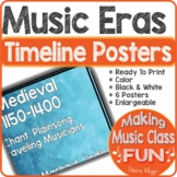 Music History Eras Timeline Posters Set Watercolor Version