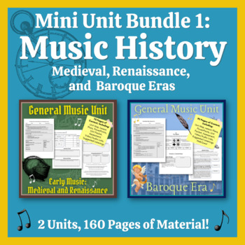 Preview of Music History Mini Bundle 1: Medieval, Renaissance, and Baroque Units