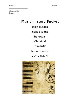 Preview of Music History Notes Packet