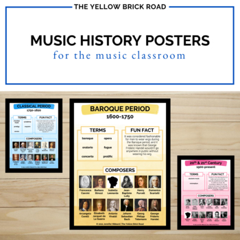 Preview of Music History Posters - music composers - composer posters