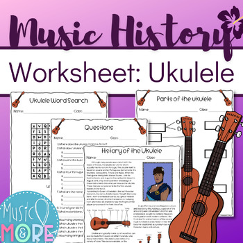 music history the ukulele worksheet digital resource tpt