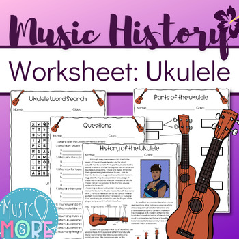 Preview of History of the Ukulele {Worksheets}