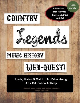 Preview of Country Music Legends Webquest (updated for 2020)