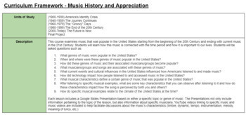 Preview of Music History and Appreciation - Curriculum Framework