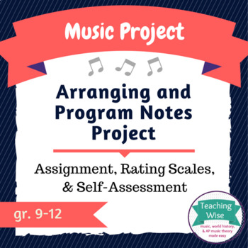 Preview of Music History and Arranging  Project with Assessment Tools
