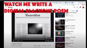 Preview of Music IS Poetry Black Out Poem Hyperdoc
