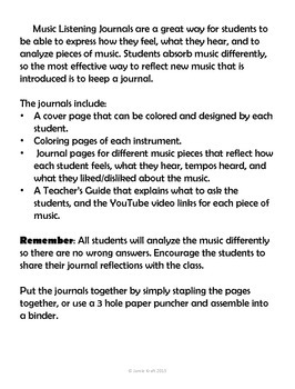 Music In Our Schools FREE Listening Journal by Music With Ms Jamie