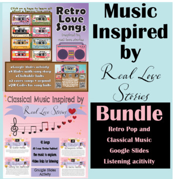 Preview of Music Inspired by Real Love Stories: Google Slide Music Activity Bundle