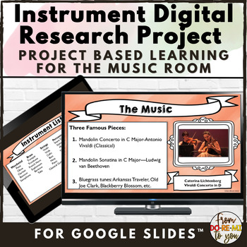 Preview of Music Instrument Digital Research Project for Project Based Learning Unit