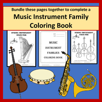 Preview of Music Instrument Families Coloring Book