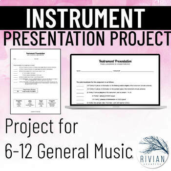 Preview of Music Instrument Presentation Project PDF & Editable Version for Google Docs