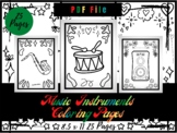 Music Instruments Coloring Pages For kids, Coloring Sheets