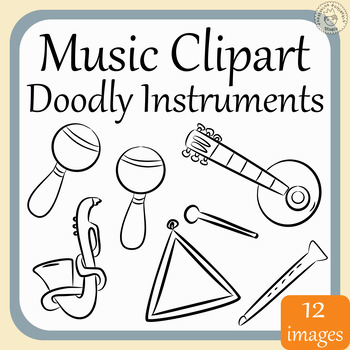 Preview of Music Instruments Doodle Clipart