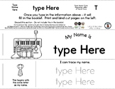 Music Instruments - Editable Name Booklet w/ Beginning Let