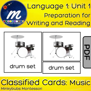 Preview of Music Instruments of the Orchestra and Concert Band 3-Part Cards Montessori