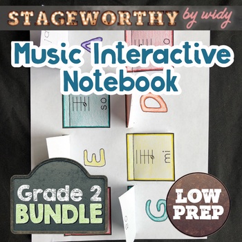 Preview of Grade 2 Music Worksheets Interactive Notebook - Full Year 2nd Grade Music Bundle