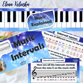 Preview of Music Intervals  - Pdf and Intervals played on piano