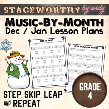 Preview of Music Intervals - Step Skip Leap Repeat Pitch Lesson Plans - Grade 4 Music