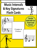 Music Intervals and Key Signatures Flash Cards