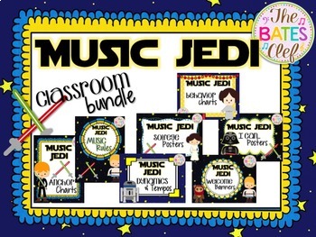 Preview of Music Jedi Classroom Decor Bundle