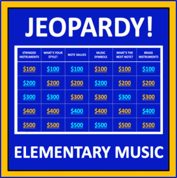 Preview of Music Jeopardy - an interactive game for elementary music