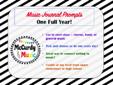 Music Journal Writing Prompts - Entire year!