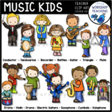Music Kids Clip Art (15 Instruments)