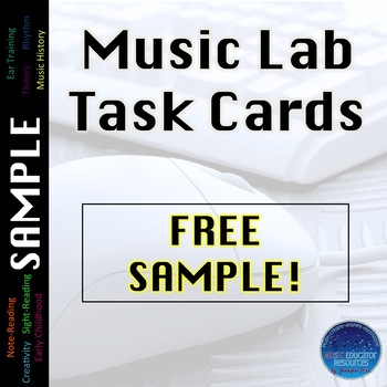 Preview of Music Lab Task Cards | FREE SAMPLE | Editable and Digital Options