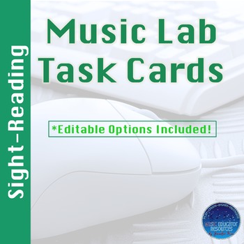 Preview of Music Lab Task Cards | Sight Reading Edition | Editable and Digital Options