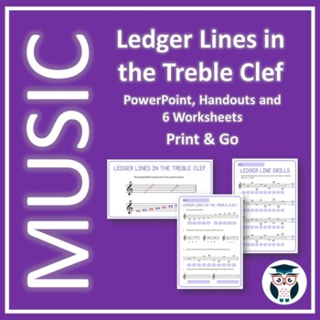 Music Ledger Lines in the Treble Clef by Mardi's Music Resources